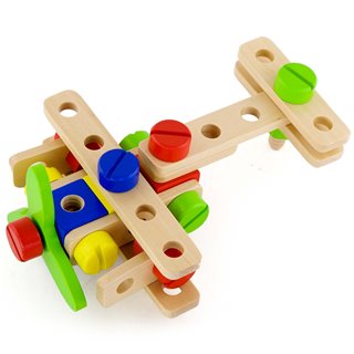 Viga Toys - Konstruktionsset aus Holz - 68 Teile